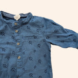 Collarless Anchor Shirt. 6-9M