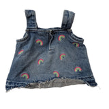 Rainbow Dungarees Dress. Age 18-24M