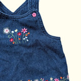 Denim Dress with flower Embroidery. Age 3M