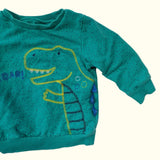 Dino Roar Green Sweater. Age 18M