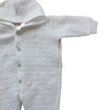 New Baby Quilted Onesie with Hood. NB