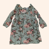 Ruffled Vintage Rose Tea Dress. Age 18-24M