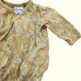 Ochre Bunny Onesie. age 0-3M