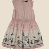 Pink illustrated summer dress. Size 3-4